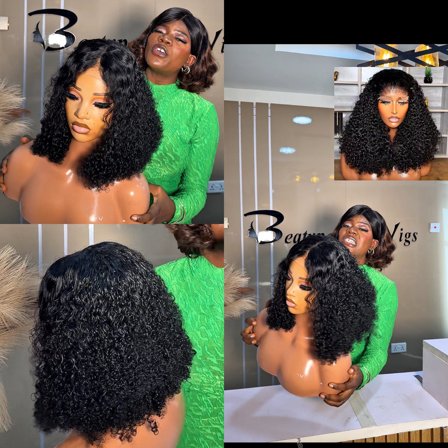 Deal B34
4by4 Pixie curls
Hair type: 100% human hair closure
Maintenance; water, leave-in conditioner, and wide mouthed brush