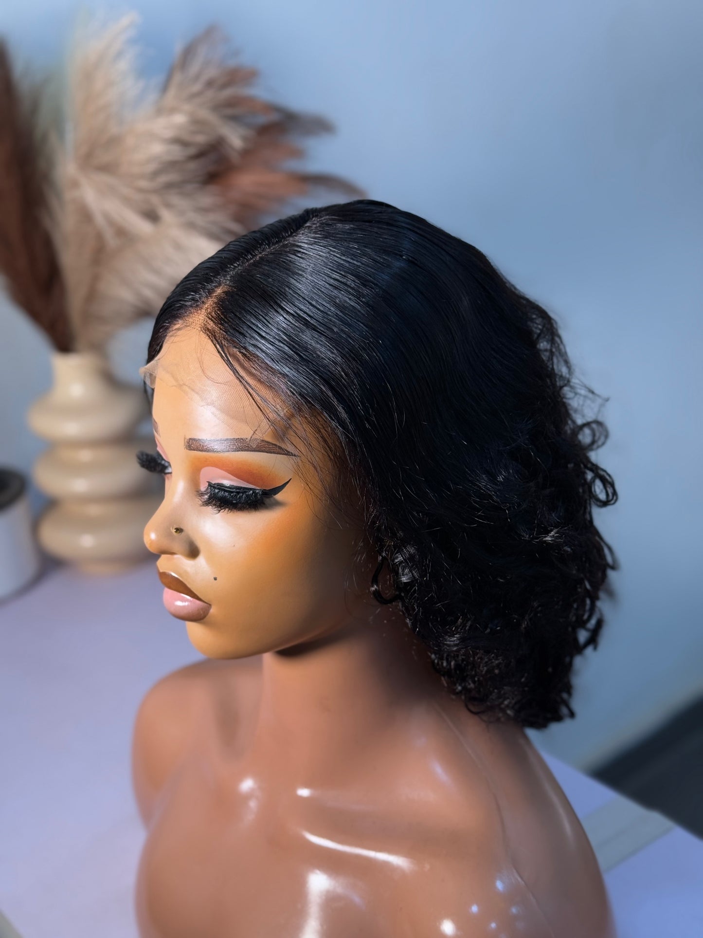 Deal B33                                     Half cast fumi curls 
Unit; luxury wig
Maintenance; leave in conditioner, water, and wide mouthed brush
Length: 14"