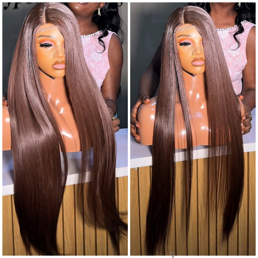 Deal B31
T-chocolate wig
Hair type; human hair blend
Length; 30