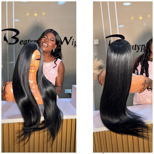 Deal B12
Bone straight LA
4x4 Full Closure 
Hair type; premium human hair blend
Length; 30”