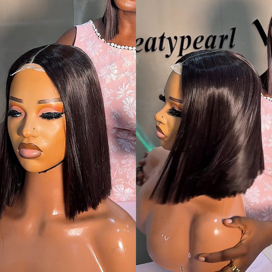 Deal B7
Slick blunt cut
Hair type; human hair blend
Length; 12"